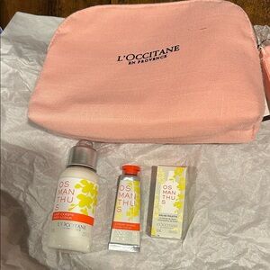 L'OCCITANE Osmanthus Collection travel set with Soft Pink Pouch